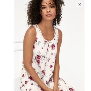 Lightweight Silk Trim Organic Cotton Sleep Night Gown Jersey Knit Soft Romantic